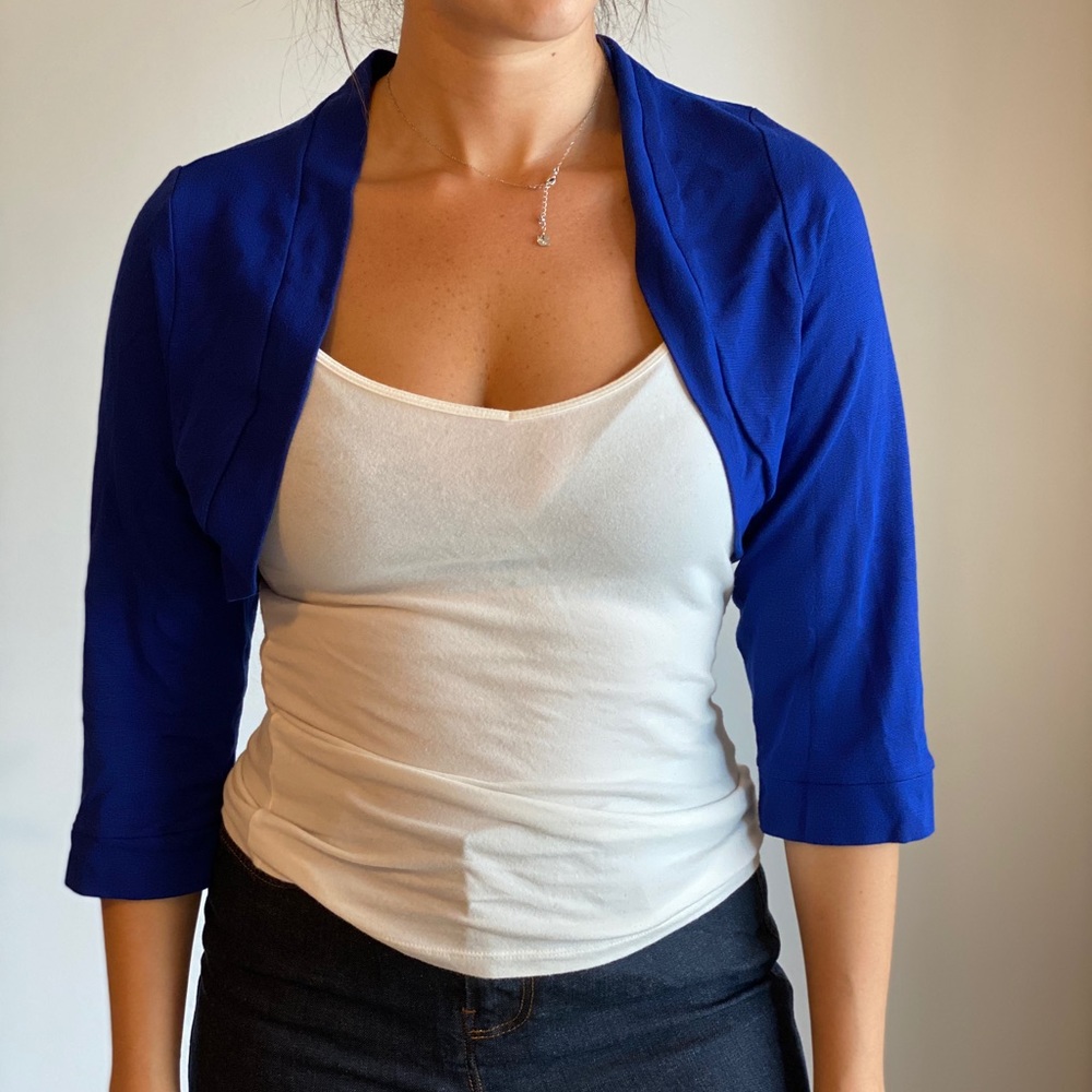 Blue Cropped Cover Up Size M/L